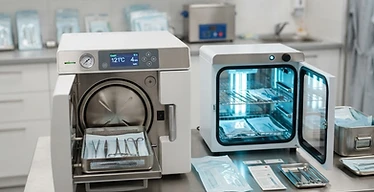 Belimed WD 290 Washer-Disinfector — Benchtop autoclave steriliser and UV disinfection equipment in a clinic sterile room