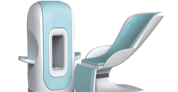 Wincom MRI-B020 0.2T full-open C-shape permanent magnet MRI system with wheeled patient table