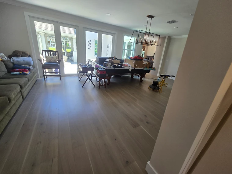 Engineered Wood Floor Construction Cleanup — completed wood floor cleaning