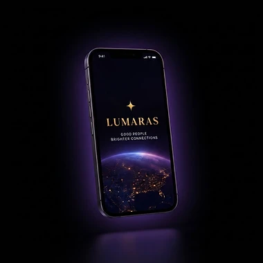 Lumaras — Earth from space with the Lumaras logo