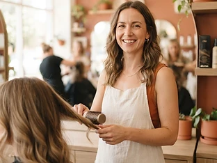 A friendly salon owner