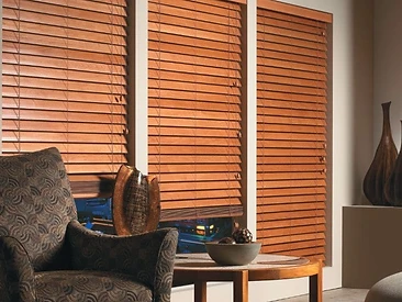 Custom wood blinds installation