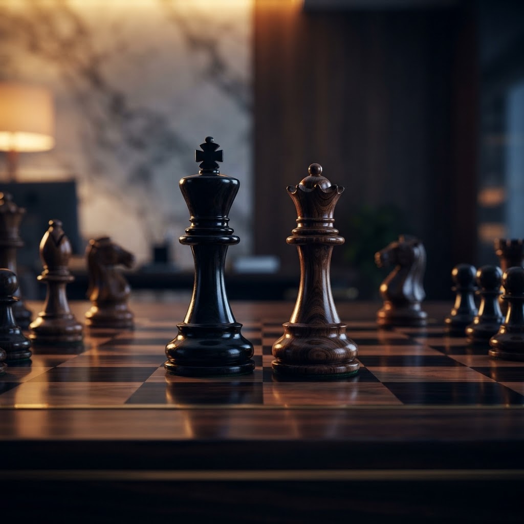 Luxury chess pieces symbolizing strategic wealth management