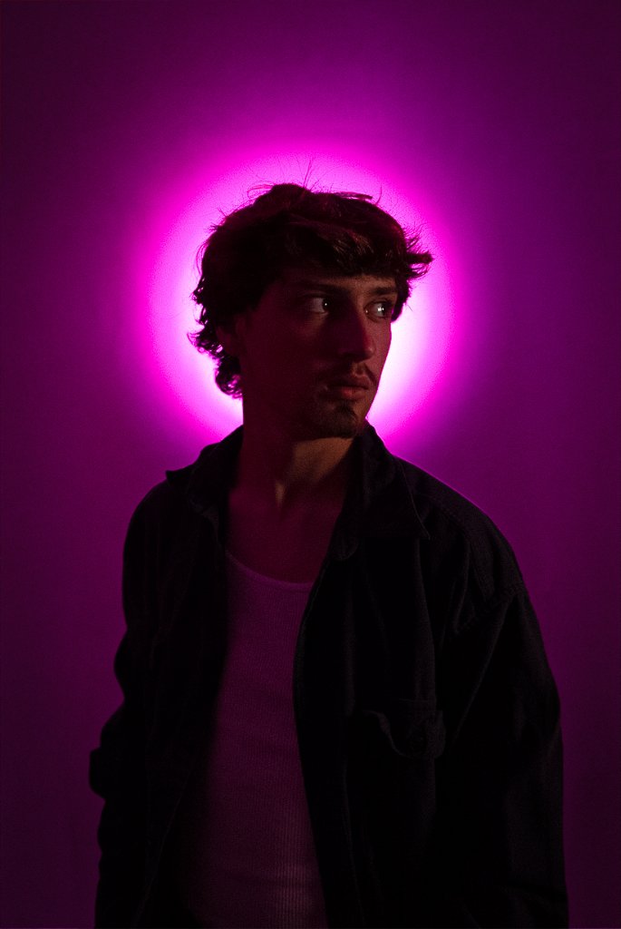Neon halo portrait