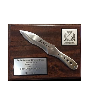 International knife throwers quick-draw award (knife supplied by customer)