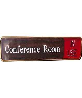 Sliding room "Open / In Use" sign