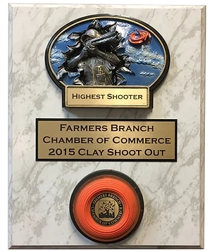 Authentic clay pigeon mounted on plaque with customized center insert 2