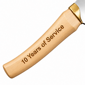 Laser engraving on wooden hammer handle