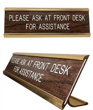 Desk plates / name plates (front & side views)