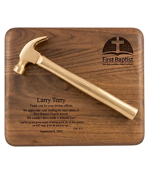 Golden Hammer Award — custom painted & mounted 10.5" x 13" board