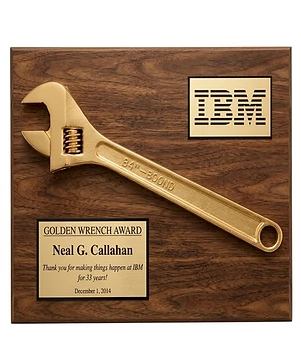 24" golden wrench, custom mounted (wrench supplied by customer)