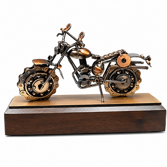 Motorcycle mounted on customized base