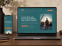 Nuclear Advocates responsive website displayed on laptop and mobile devices, designed by Stone + Grain Studio.