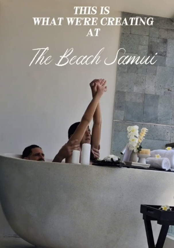 Couple in stone bathtub — This is what we're creating at The Beach Samui