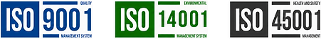ISO 9001 Quality, ISO 14001 Environmental and ISO 45001 Health and Safety management systems