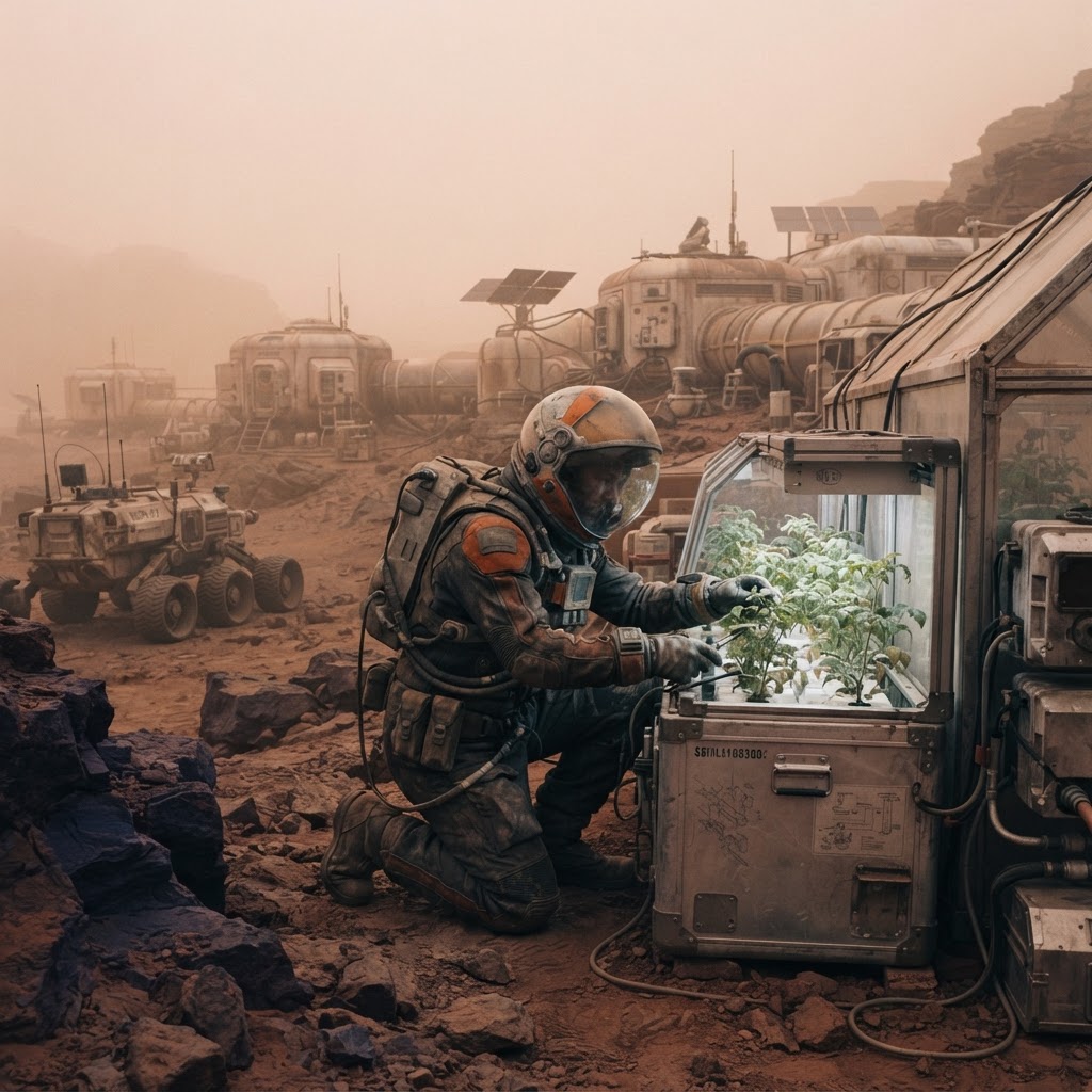 Field plate — Dust Season Agronomy Specialist, Elysium Settlement, Mars