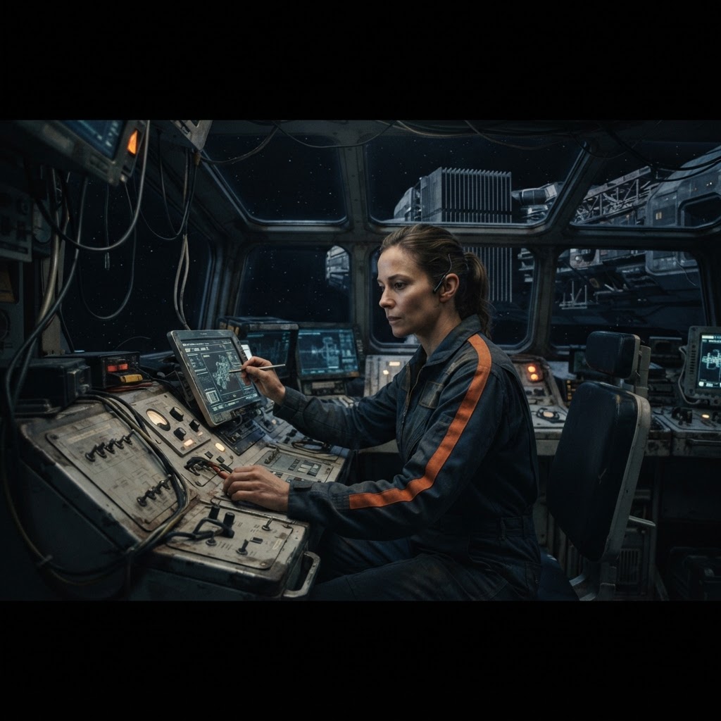 Field plate — Senior Logistics Coordinator, Callisto Orbital Freight Hub, Callisto Deep Habitat
