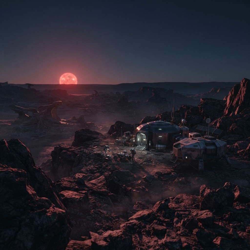 Cinematic plate of Proxima Centauri b Advance Mission
