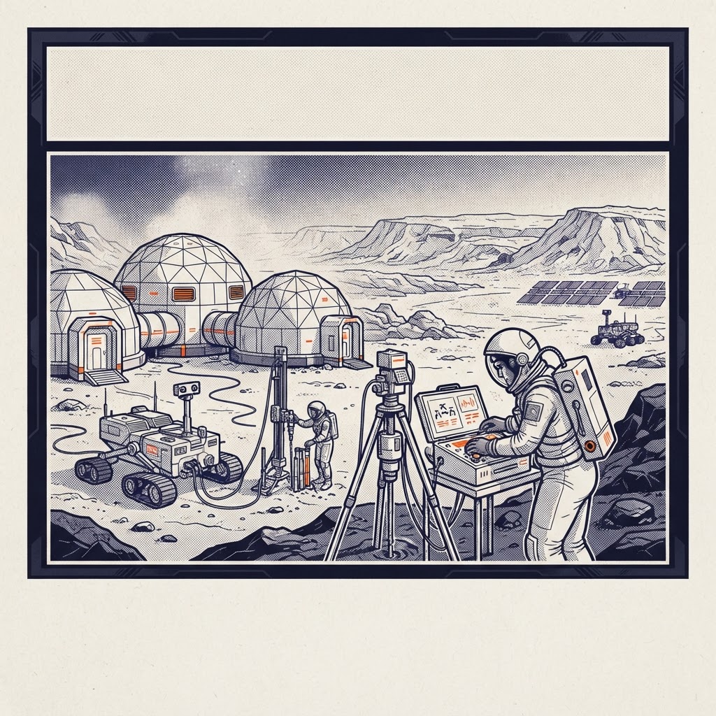 Field plate — Martian Water Rights Surveyor, Elysium Settlement, Mars