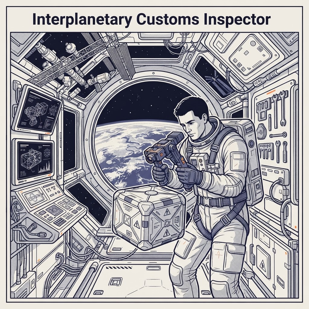 Field plate — Interplanetary Customs Inspector, Transfer Station Gamma, LEO
