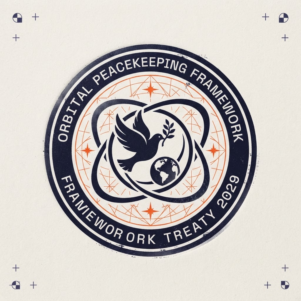 Official seal plate of The Orbital Peacekeeping Framework Treaty