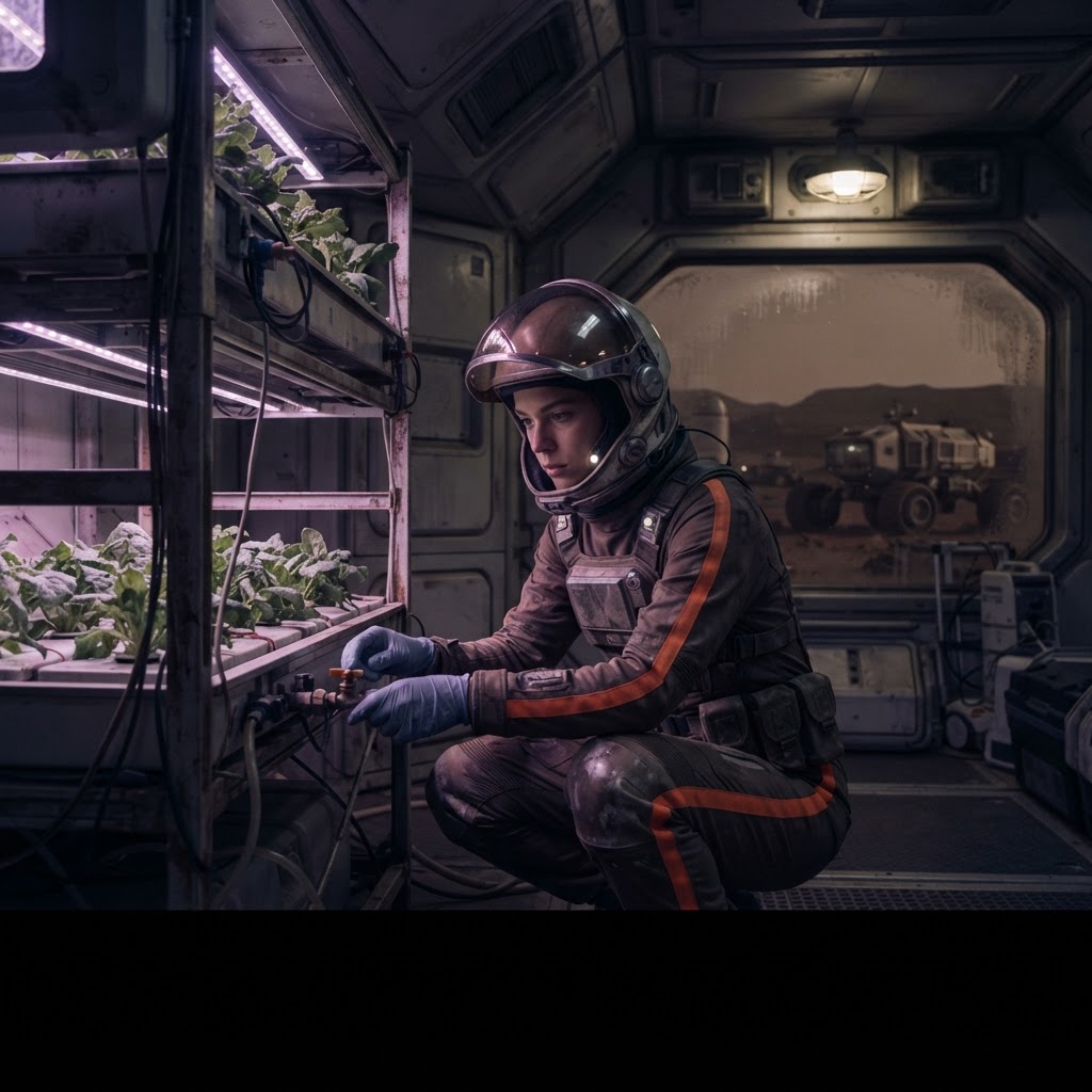Field plate — Night Cycle Apprentice Hydroponics Technician, Valles Marineris Outpost, Mars
