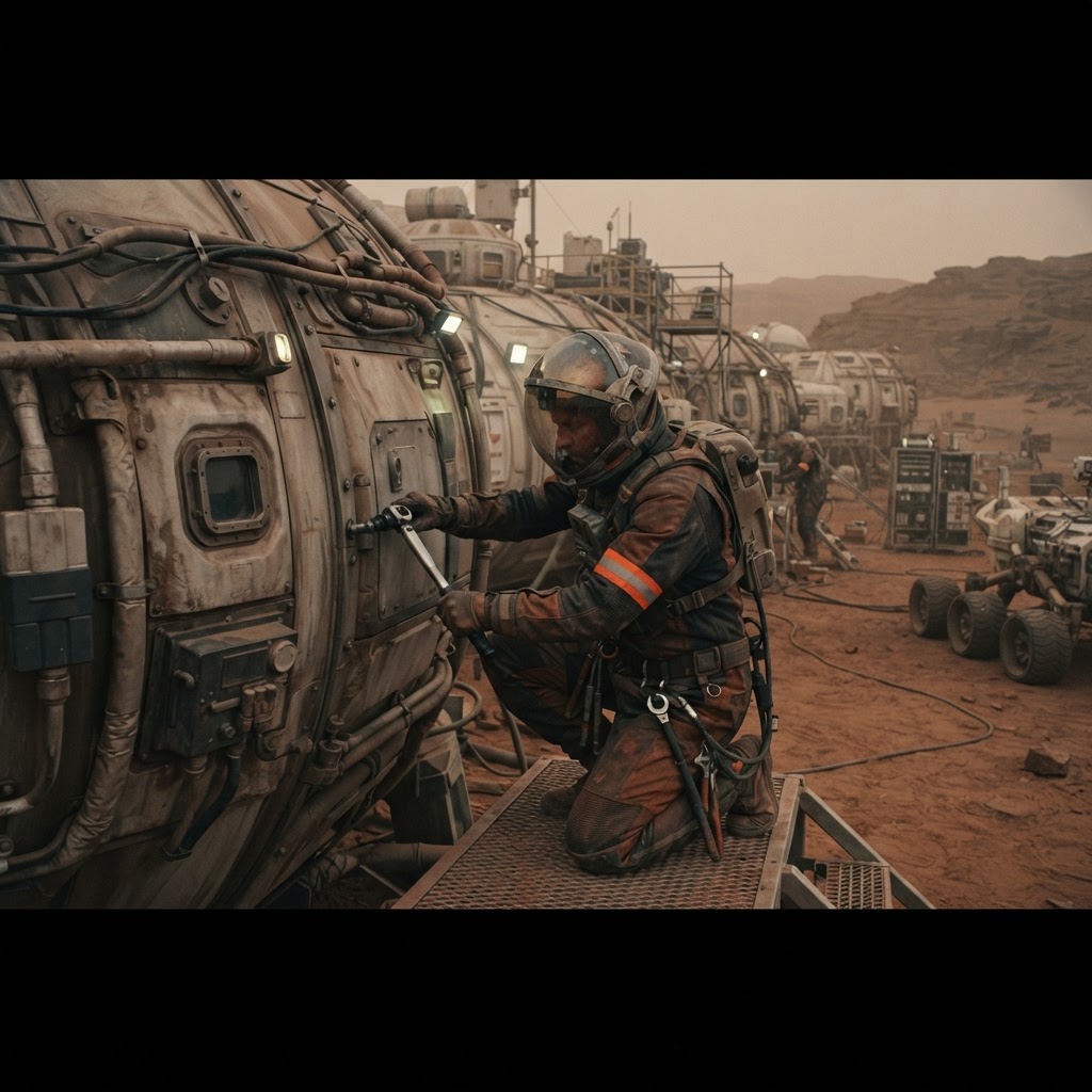 Field plate — Senior First 500 Habitat Structural Lead, Valles Marineris Outpost, Mars