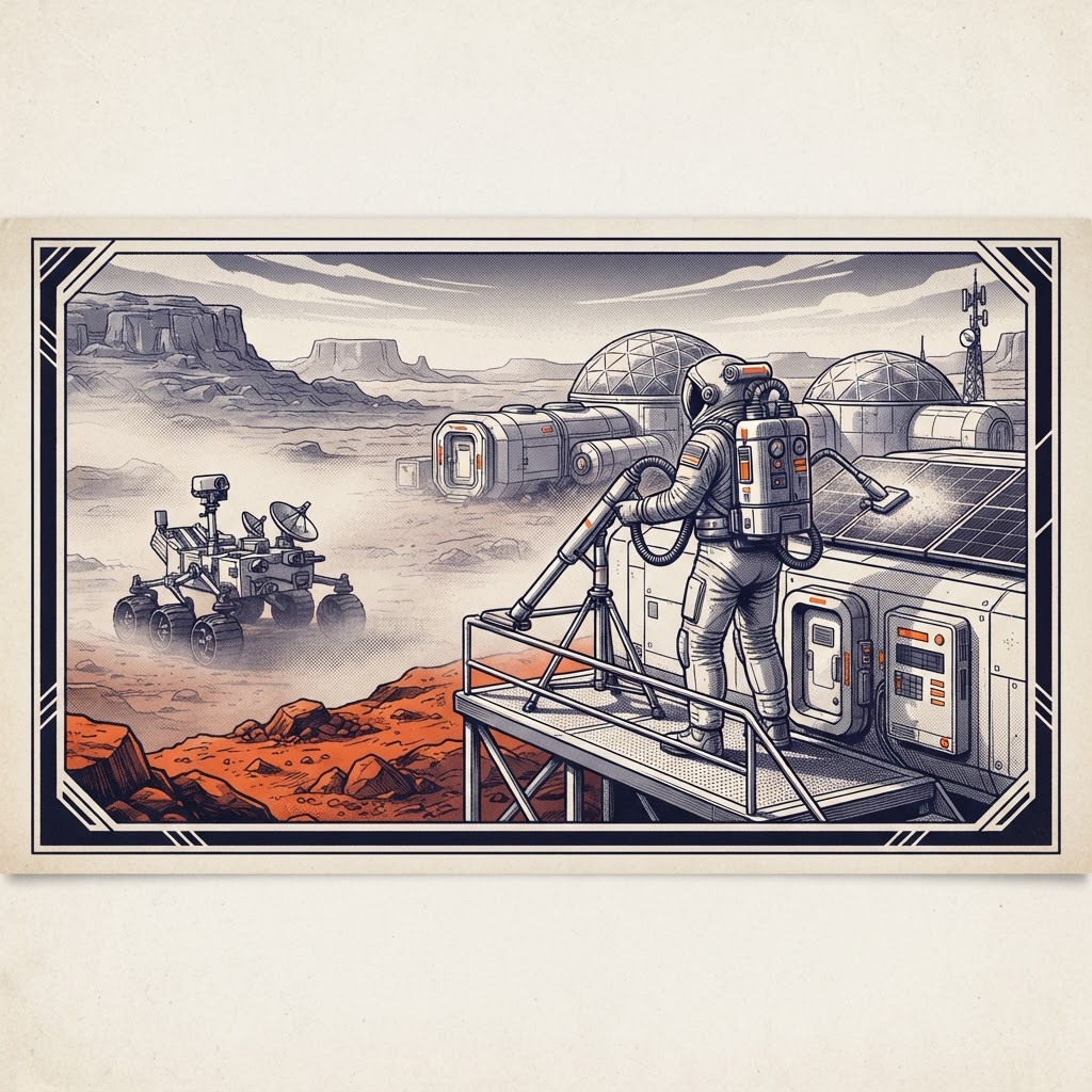 Field plate — Dust Mitigation Specialist, Elysium Settlement, Mars