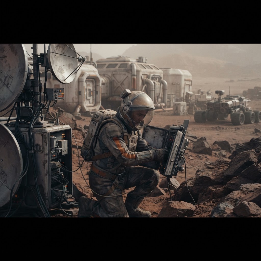 Field plate — Deep Space Signal Relay Specialist, Valles Marineris Outpost, Mars