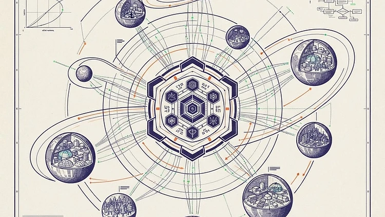 Connected universe network of persistent worlds and structures