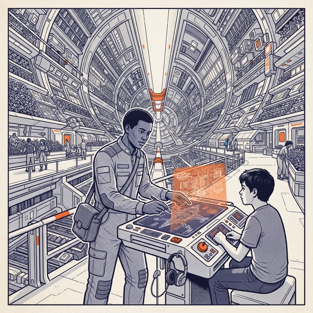 Field plate — Youth Purpose and Vocation Counselor (Ship-Born Cohorts), GSV Long Now, Centauri Heading