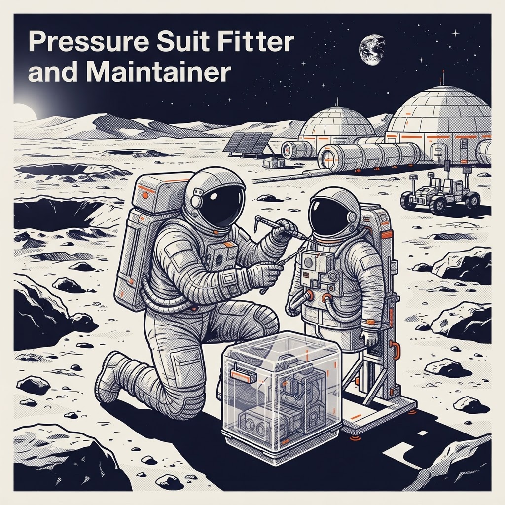 Field plate — Pressure Suit Fitter and Maintainer, Shackleton Base, Luna