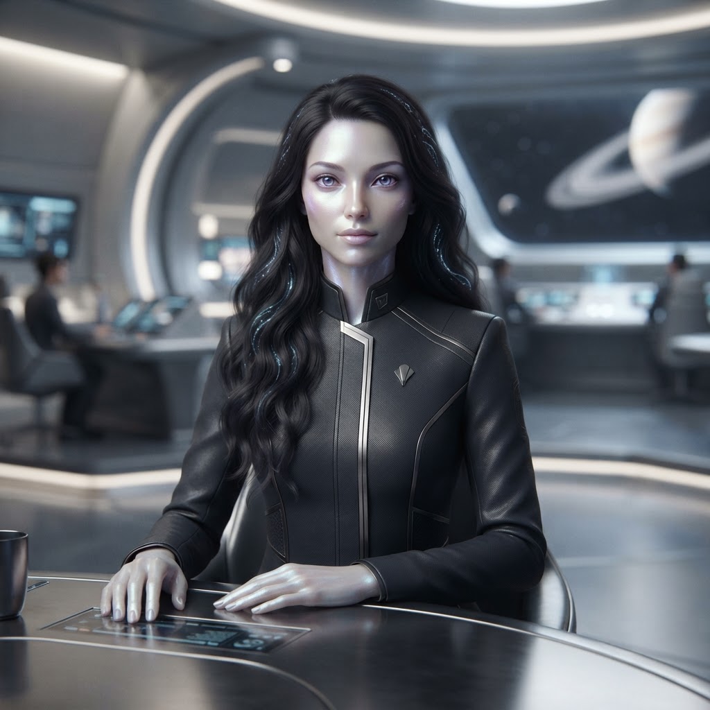 Official Council portrait of Talia Mirae, Chief Diplomatic Arbiter