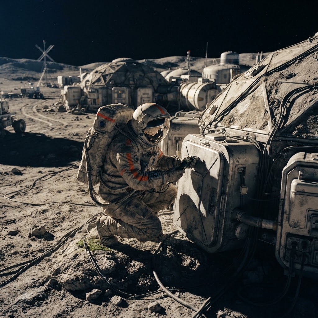 Field plate — Lunar Structural Integrity Specialist, Shackleton Base, Luna South Pole