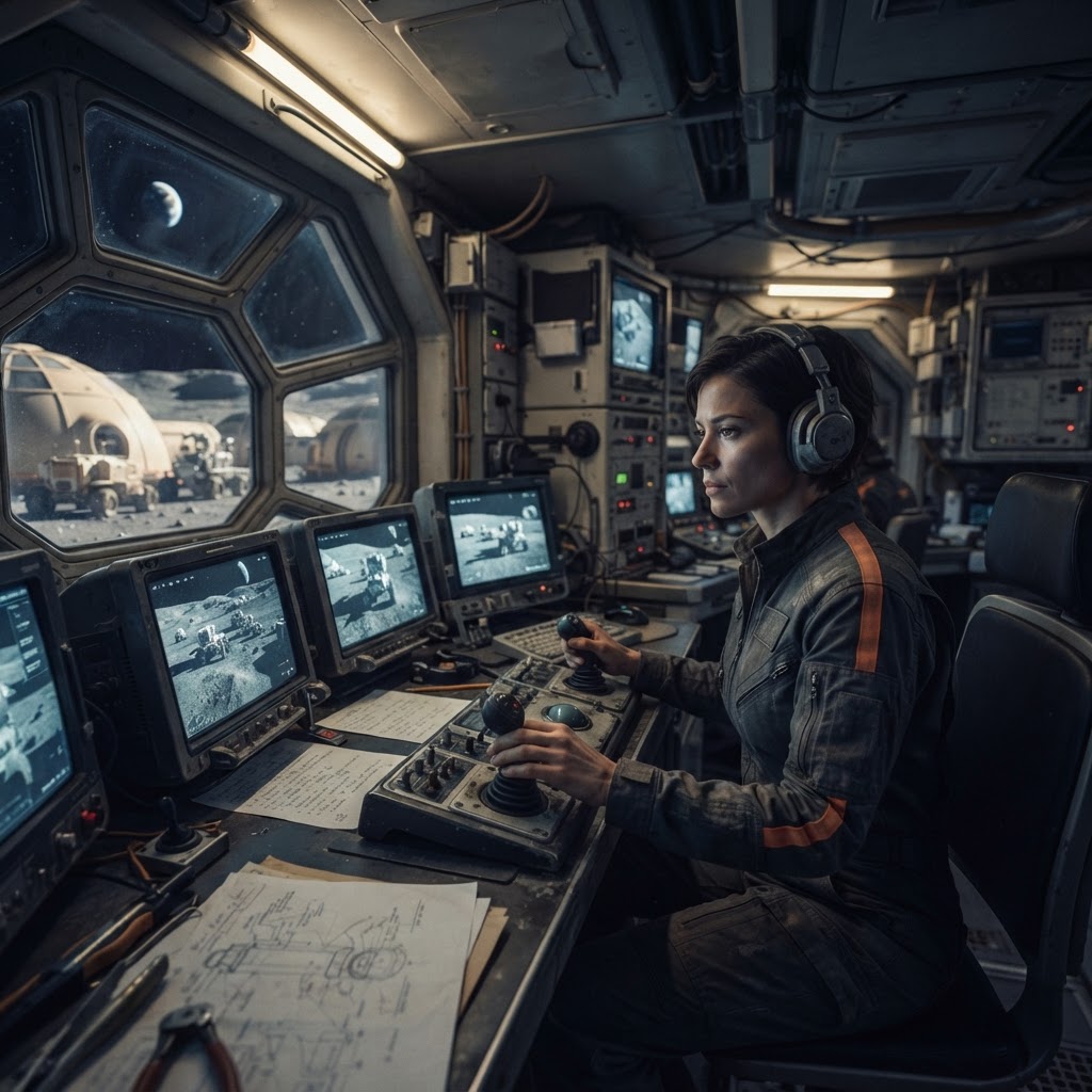 Field plate — Director of Rapid Response Teleoperation, Shackleton Base, Luna South Pole
