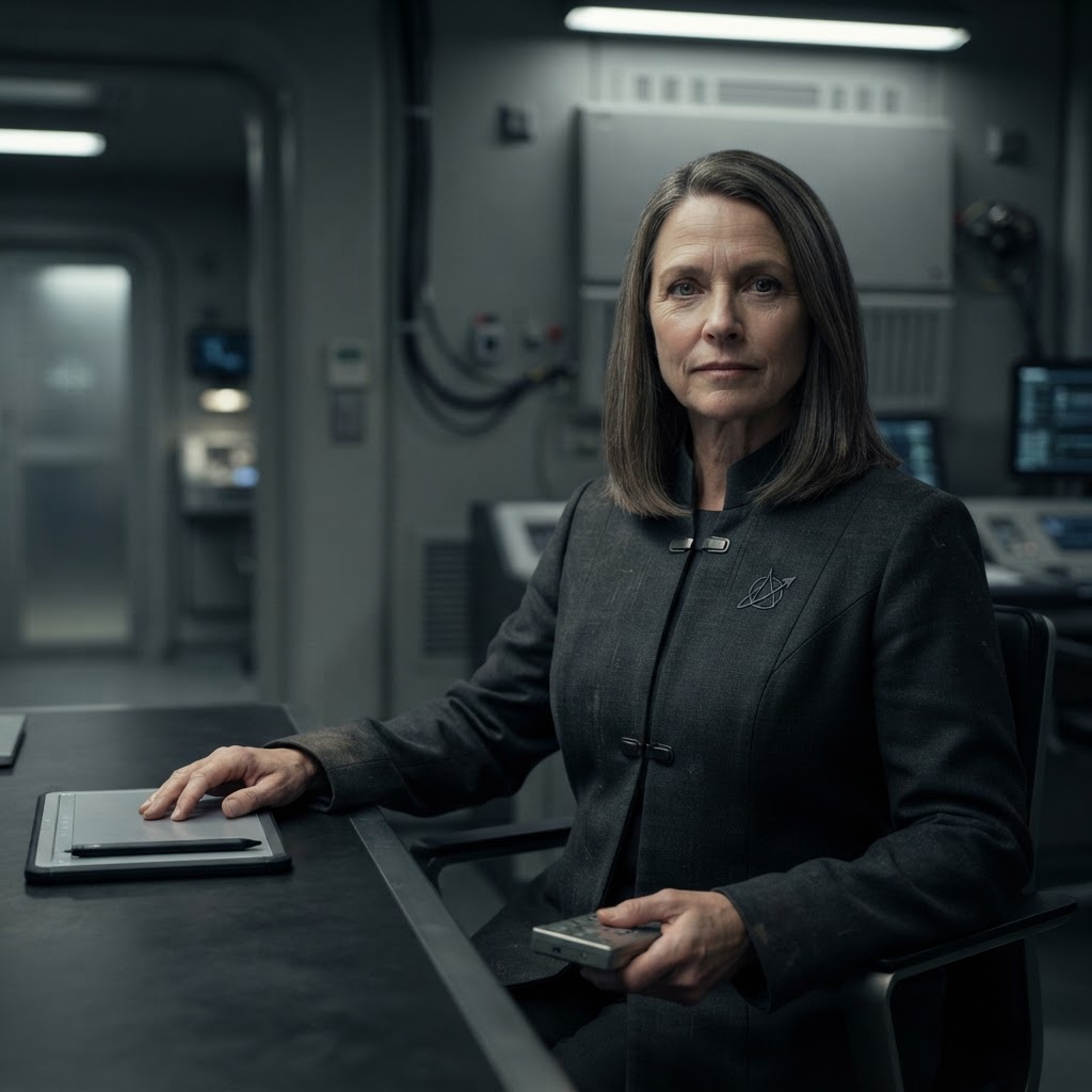 Official Council portrait of Dr. Miriam Vasquez, Secretary-General of the Transgalactic Council