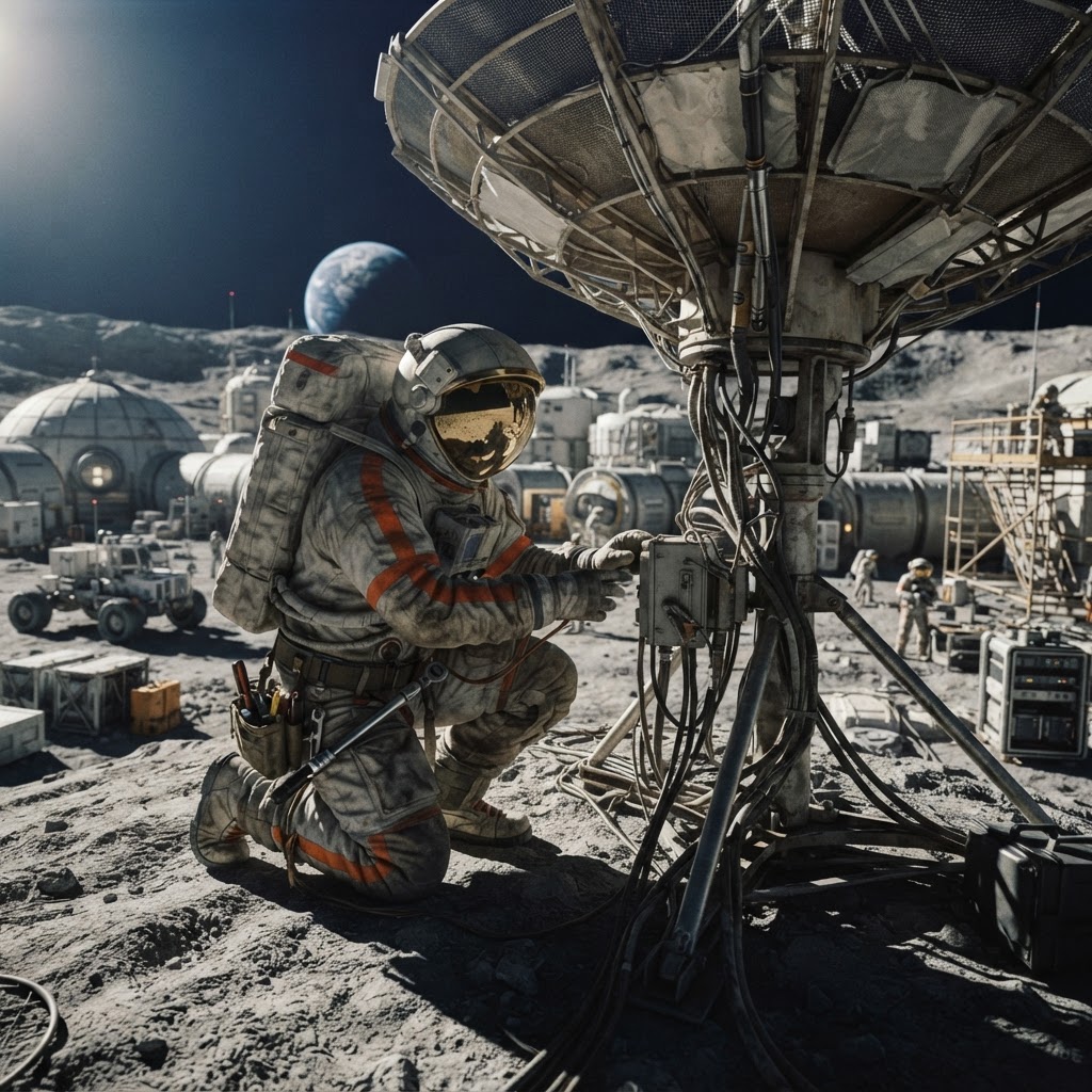 Field plate — Chief Fabricator for Far Side Lunar Array Operations, Far Side Array, Luna