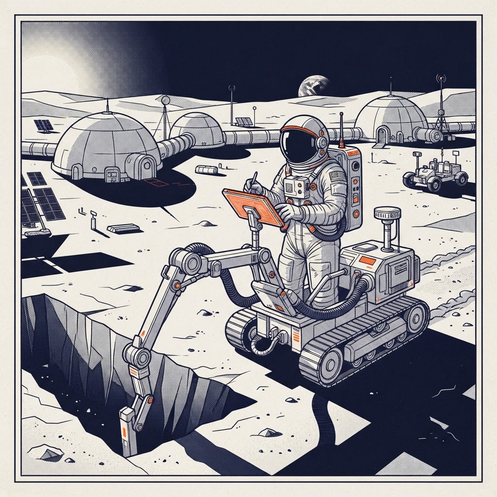Field plate — Helium-3 Extraction Supervisor, Mare Tranquillitatis Fields, Luna
