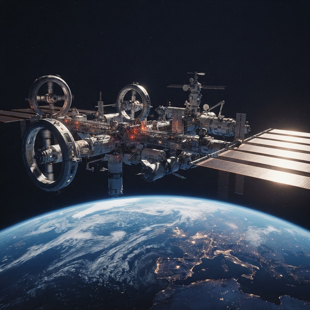 Cinematic plate of Armstrong Station, LEO