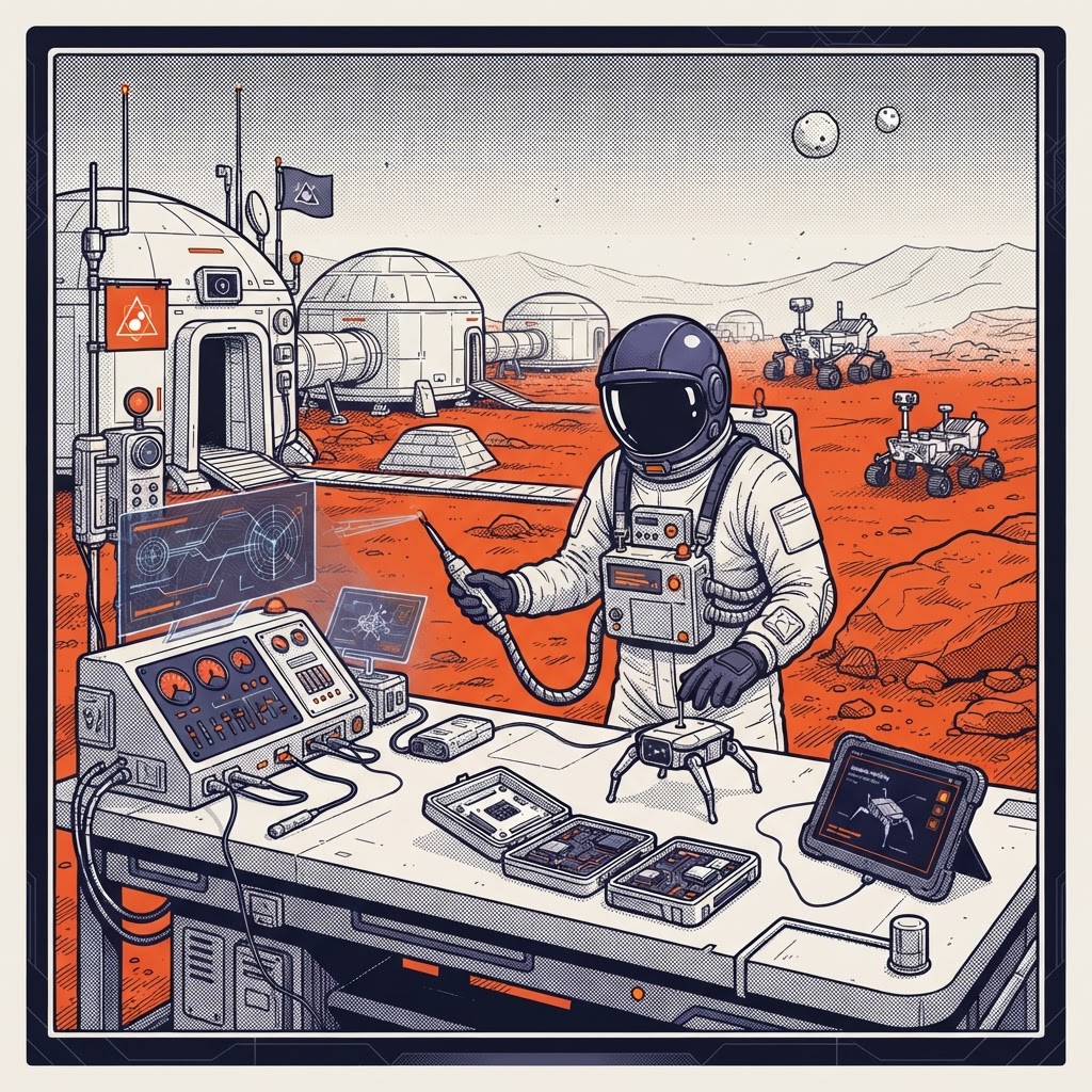 Field plate — Robot Swarm Behavior Engineer, Elysium Settlement, Mars