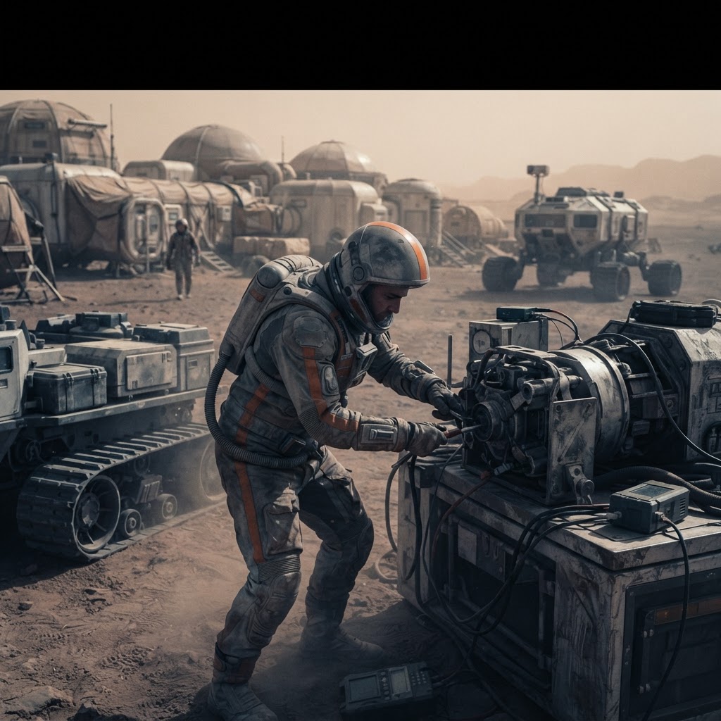 Field plate — Apprentice Nuclear Propulsion Technician, Elysium Settlement, Mars
