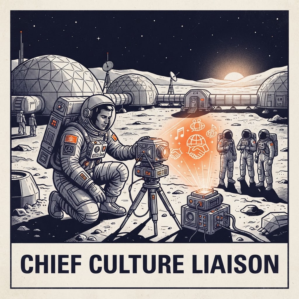 Field plate — Chief Culture Liaison for the First 500 Colony, Shackleton Base, Luna South Pole