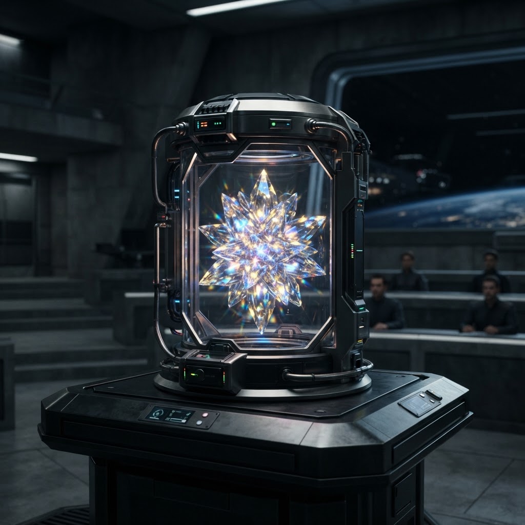 Official Council portrait of Silicoa Prism, Director of Non-Carbon-Based Lifeforms