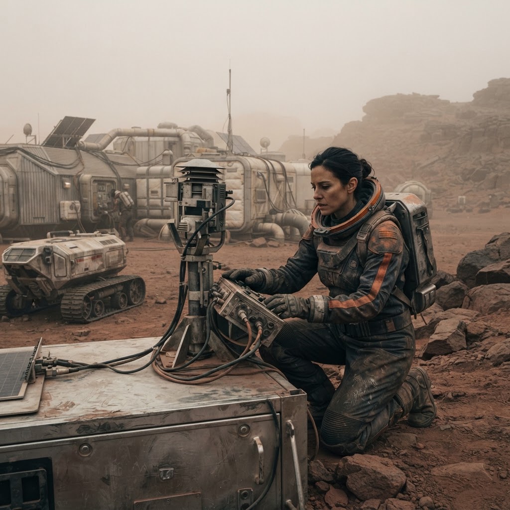 Field plate — Senior Dust Season Adjudicator, Elysium Settlement, Mars