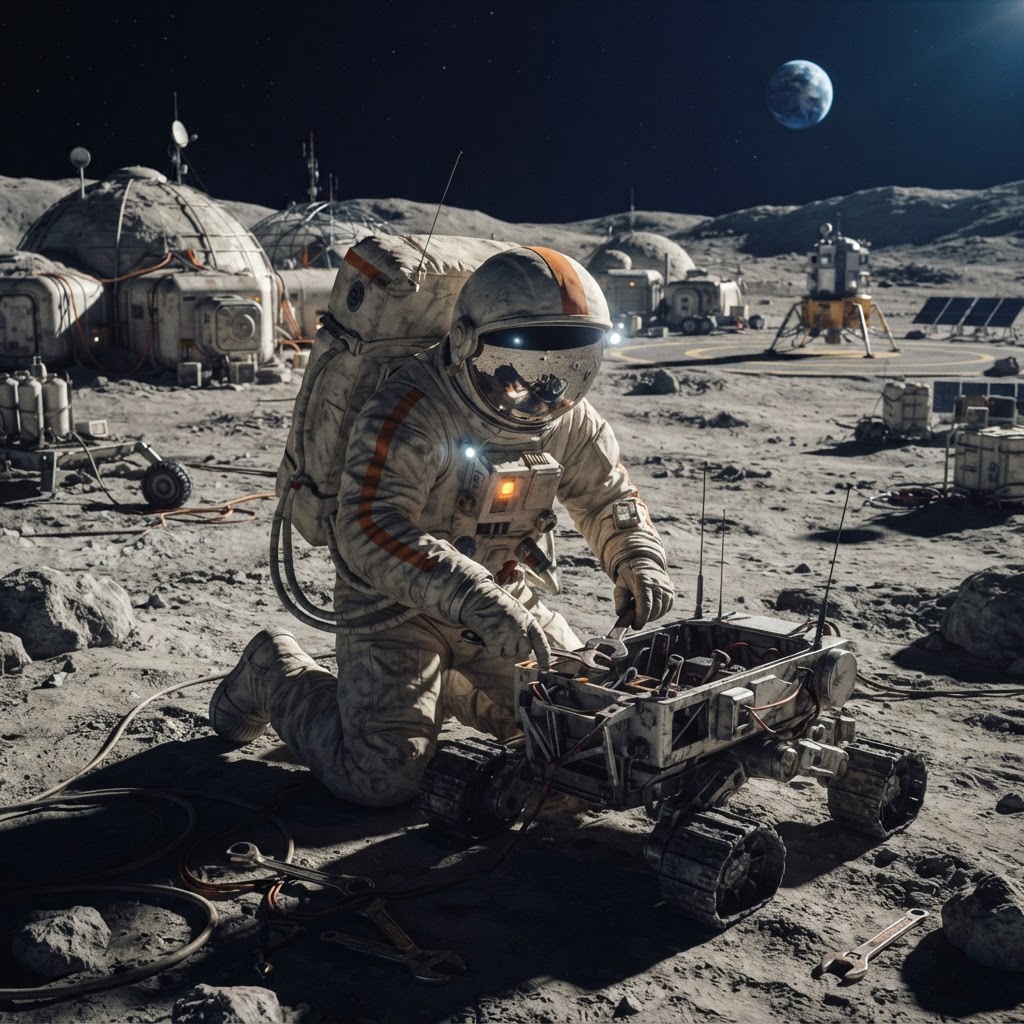Field plate — First 500 Robotics Maintenance Specialist, Far Side Array, Luna