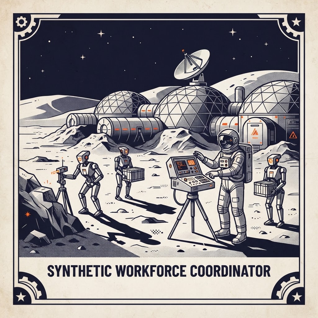 Field plate — Synthetic Workforce Coordinator, Shackleton Base, Luna