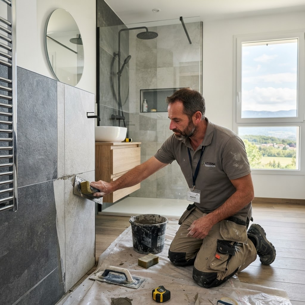peinture sur carrelage salle de bain