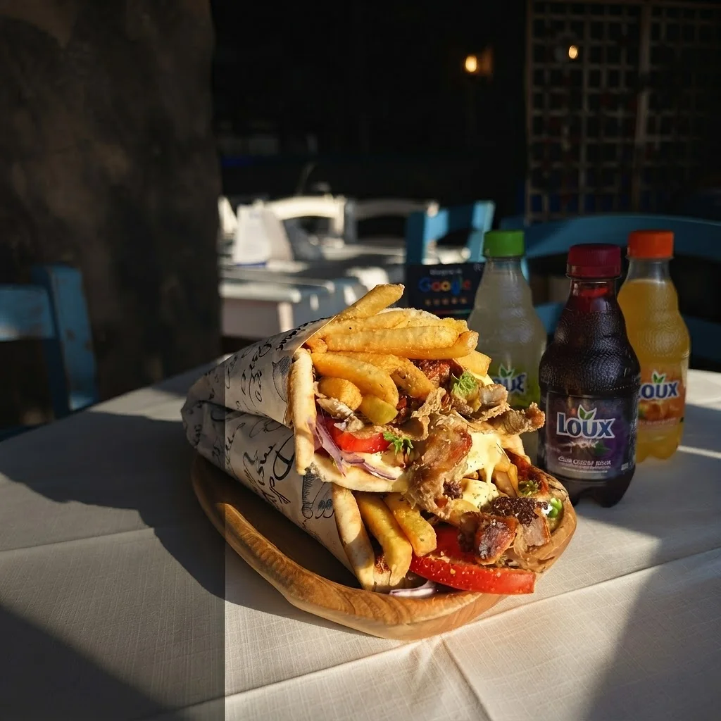 Freshly prepared Greek gyros at Street Souvlaki