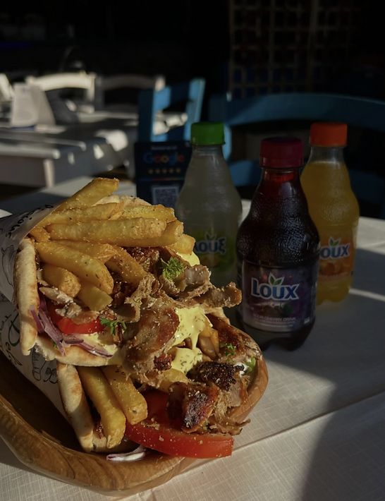 Freshly prepared Greek gyros at Street Souvlaki