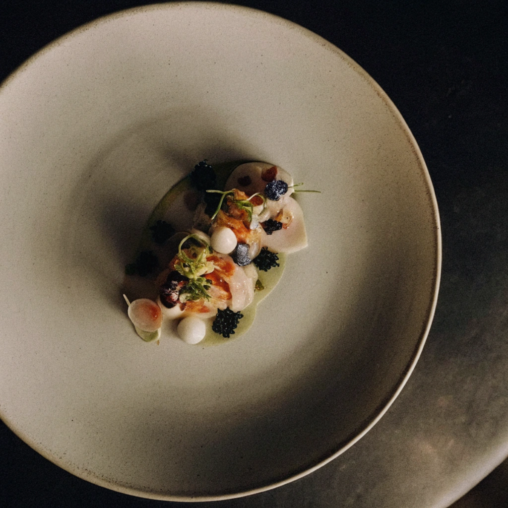 Elegant plated scallop dish